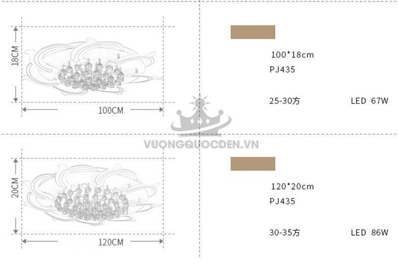 Đèn ốp trần LED hiện đại PJ435-8